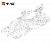 ninjago lego en mode moto  dessin à colorier